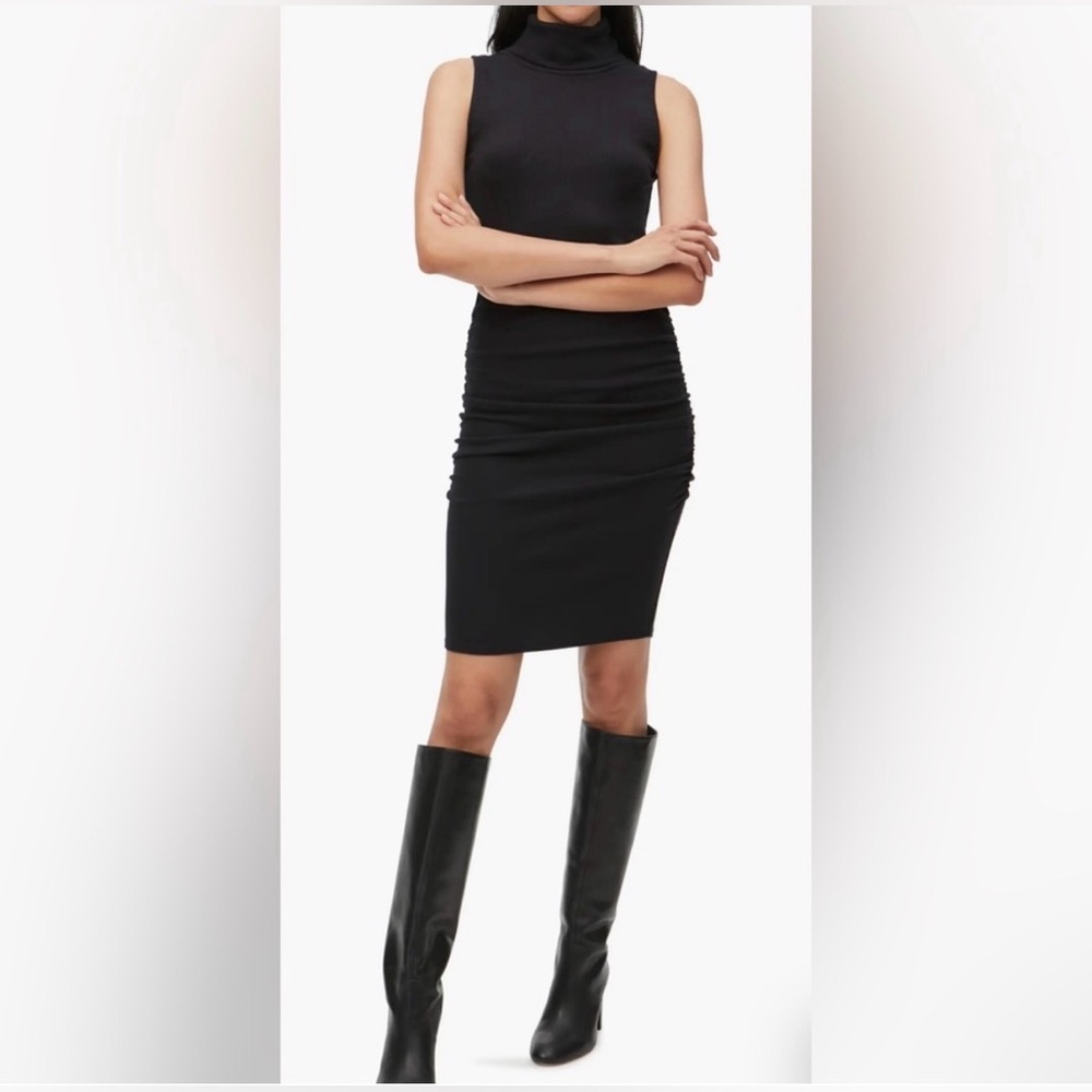 NWT Michael Stars Macy Mock-Neck Ribbed Mini Dress
